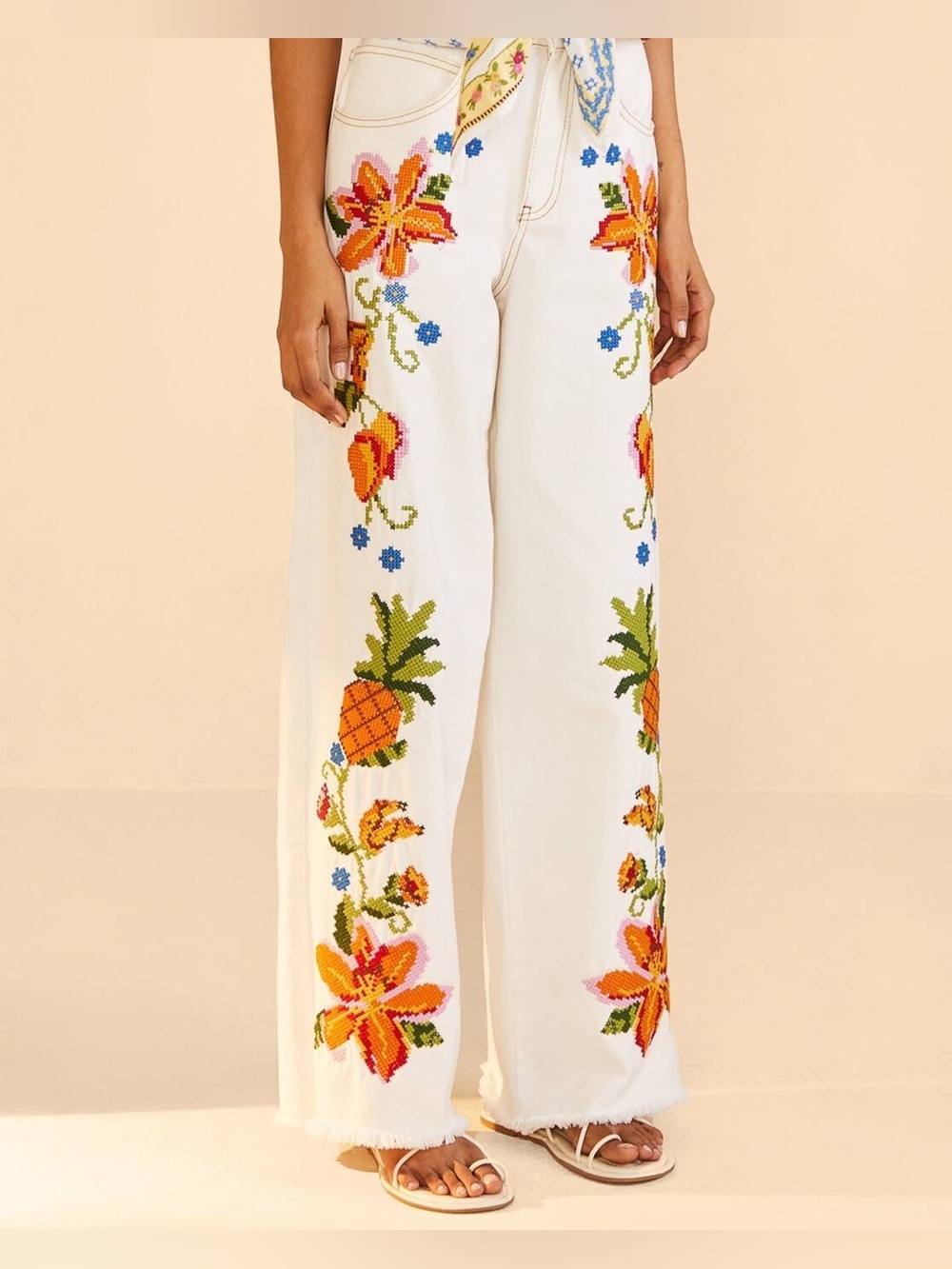 Farm Rio Embroidered Pants - Picture 2 of 14